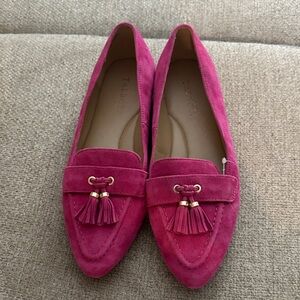 Talbots Fuchsia Tassel Loafers 7.5 suede